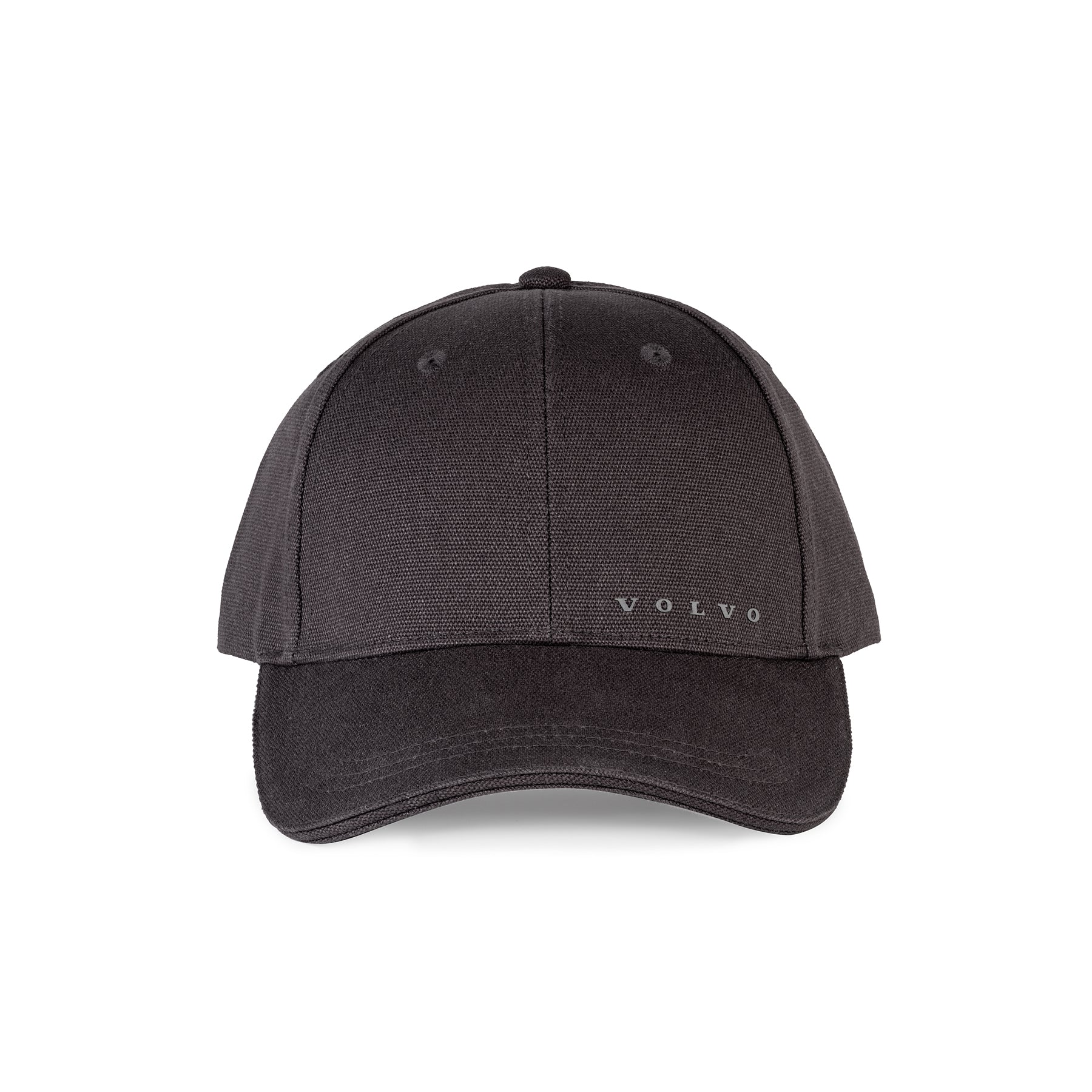 Black cap with Volvo logo on a white background