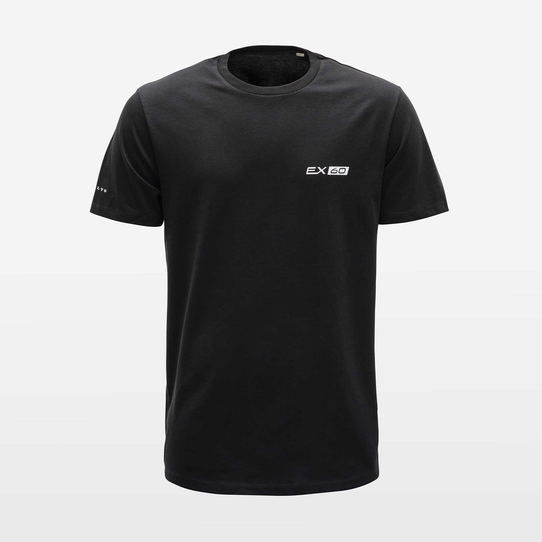 Black t-shirt with EX 50 logo on a white background