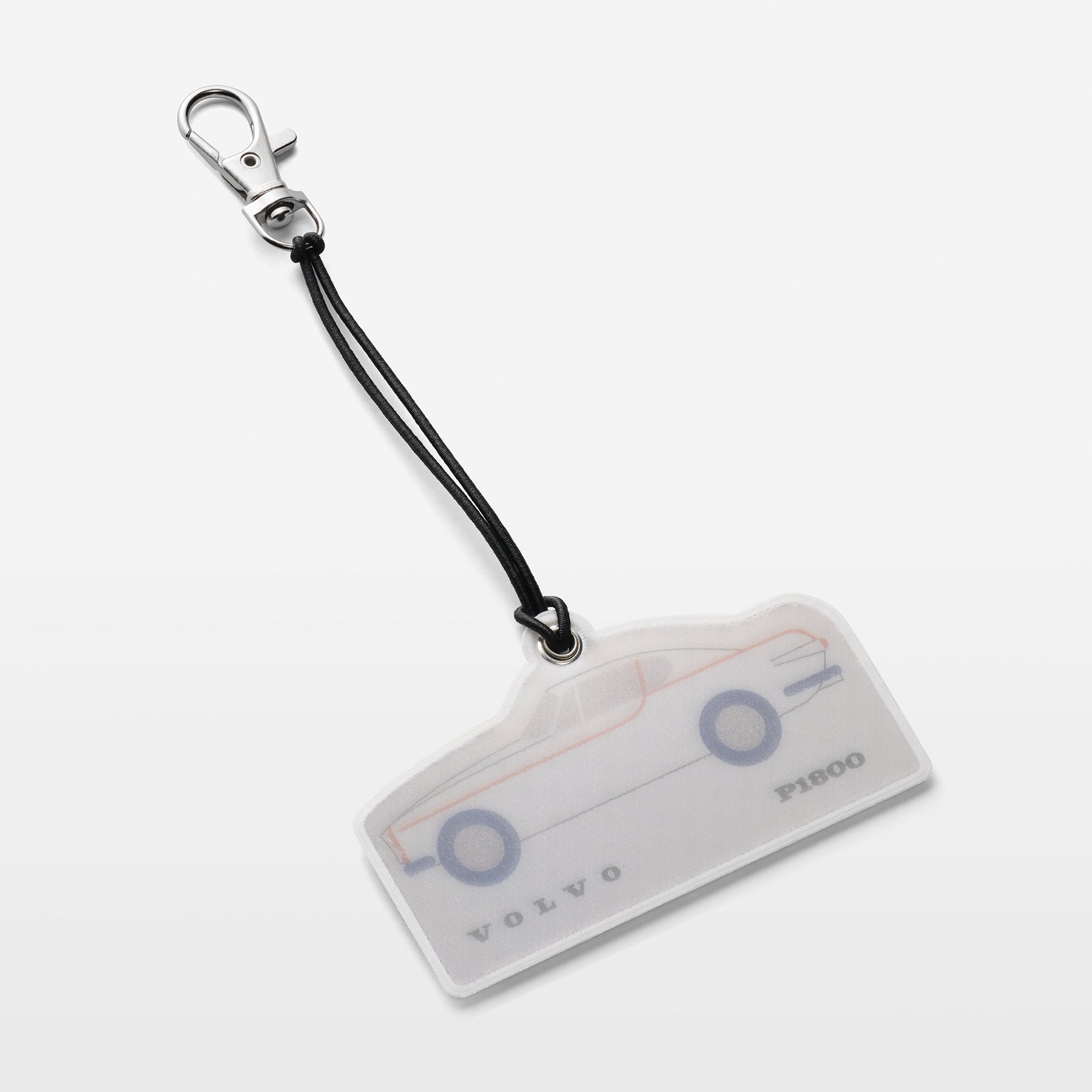 Keychain with a car silhouette design on a white background